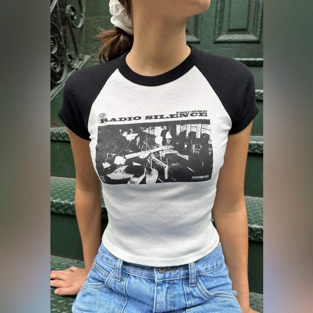 Brandy Melville Radio Silence Baby Tee One Size